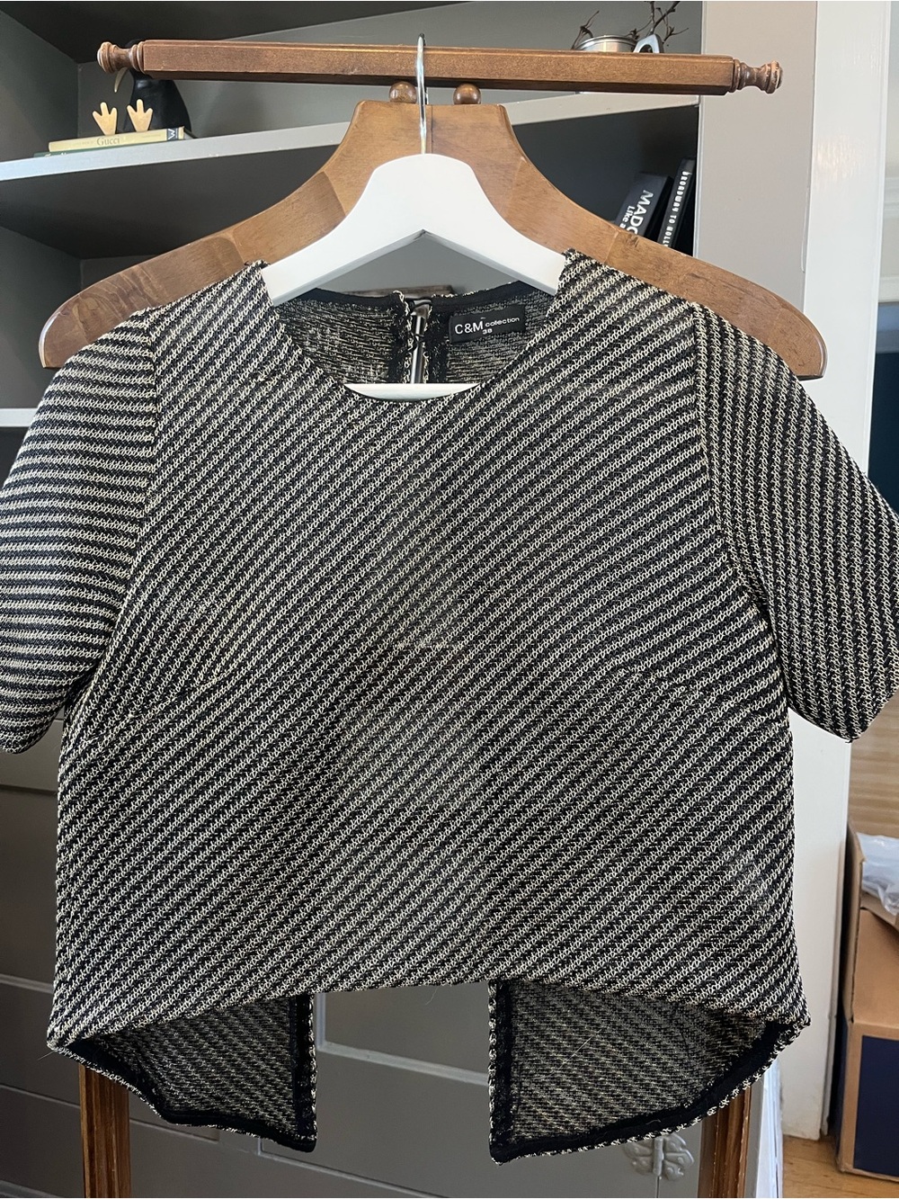 C&M Collection Designer Gold & Black top